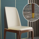 Leather Upholstered Rubberwood Dining Chairs Green Image - 13