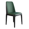 Leather Upholstered Rubberwood Dining Chairs Green Image - 18