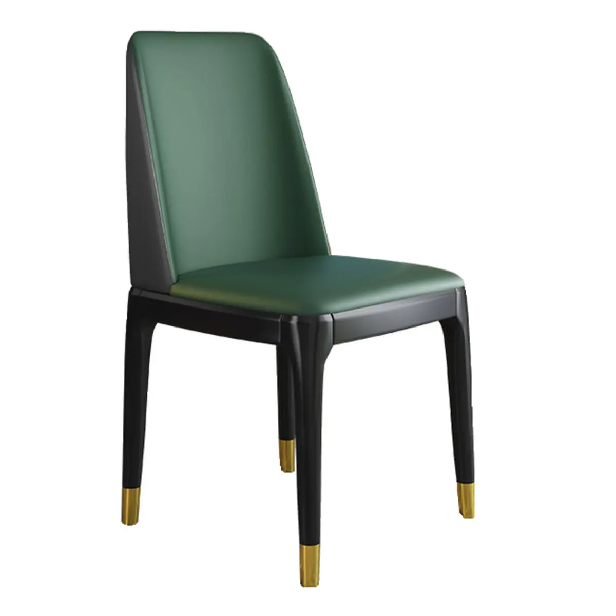 Leather Upholstered Rubberwood Dining Chairs Green Image - 26