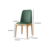 Leather Upholstered Rubberwood Dining Chairs Green Image - 29