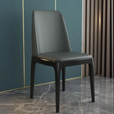 Leather Upholstered Rubberwood Dining Chairs Green Image - 9