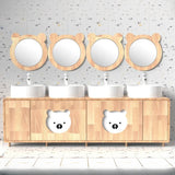 Lemon Bear Shape Wood Triple Bathroom Vanity with Cabinet Image - 7