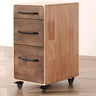 Light Brown Drawer Wood Small Rolling Filing Cabinet Image - 10