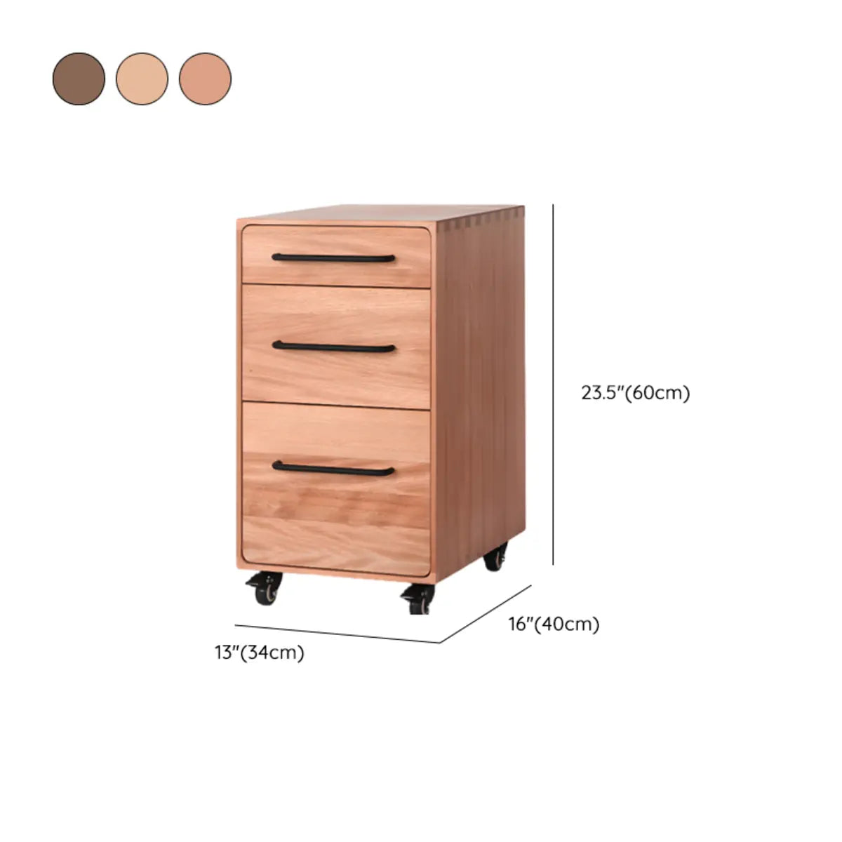 Light Brown Drawer Wood Small Rolling Filing Cabinet Image - 19