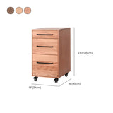 Light Brown Drawer Wood Small Rolling Filing Cabinet Image - 19