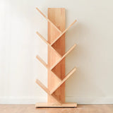 Light Brown Trendy Tree-Shaped Rubberwood Bookcase Image - 7