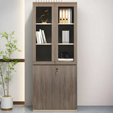 Light Brown Vertical Wood Large Lockable Filing Cabinet Image - 9