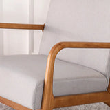 Light Gray Cotton Loose Back Square Arm Lounge Chair Image - 11