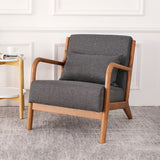 Light Gray Cotton Loose Back Square Arm Lounge Chair Image - 6