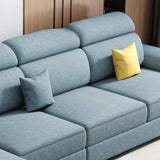 Light Gray Flared Arm Cushion Back Large Sofa Chaise Image - 6