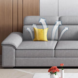 Light Gray Flared Arm Cushion Back Large Sofa Chaise Image - 8