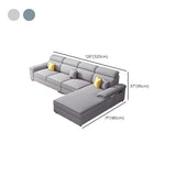 Light Gray Flared Arm Cushion Back Large Sofa Chaise #size