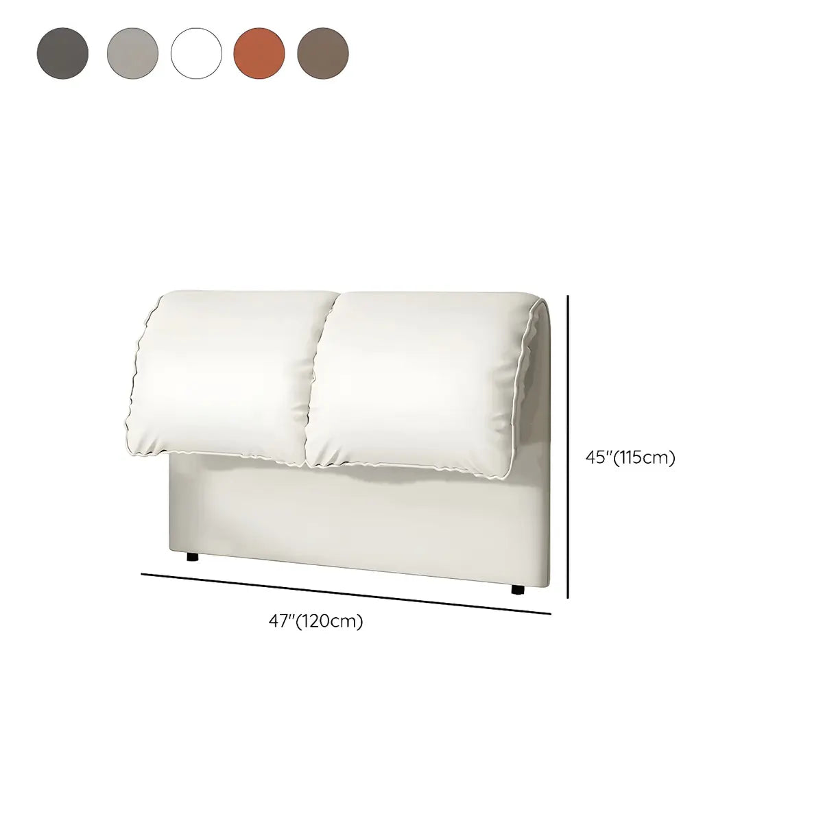 Light Gray Microfiber Leather Upholstered Headboard 