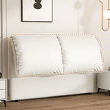 Light Gray Microfiber Leather Upholstered Headboard Image - 8