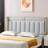 Light Gray Rectangle Upholstered Wingback Headboard Image - 13