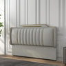 Light Gray Scooped Upholstered Twin Headboard with Legs Image - 1