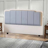 Light Gray Scooped Upholstered Twin Headboard with Legs Image - 4