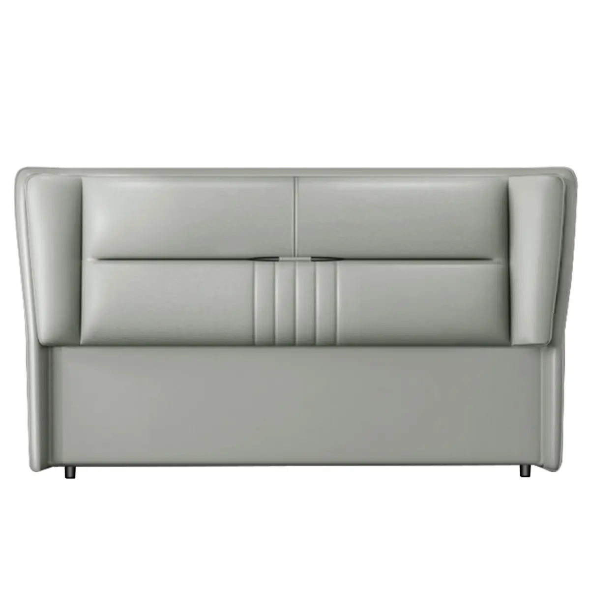 Light Gray Upholstered Pine Wood Wingback Headboard Image - 5