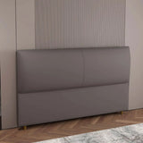 Light Gray Upholstered Rectangular Wingback with Legs Image - 15