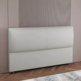 Light Gray Upholstered Rectangular Wingback with Legs Image - 7