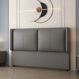 Light Gray Upholstered Wingback Headboard with Leg Image - 10