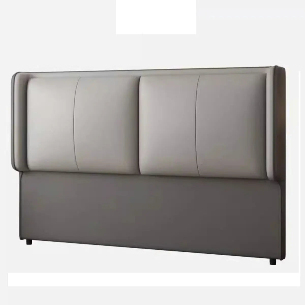 Light Gray Upholstered Wingback Headboard with Leg Image - 11