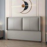 Light Gray Upholstered Wingback Headboard with Leg Image - 5