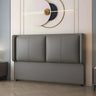 Light Gray Upholstered Wingback Headboard with Leg Image - 7