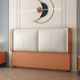 Light Gray Upholstered Wingback Headboard with Leg Image - 9