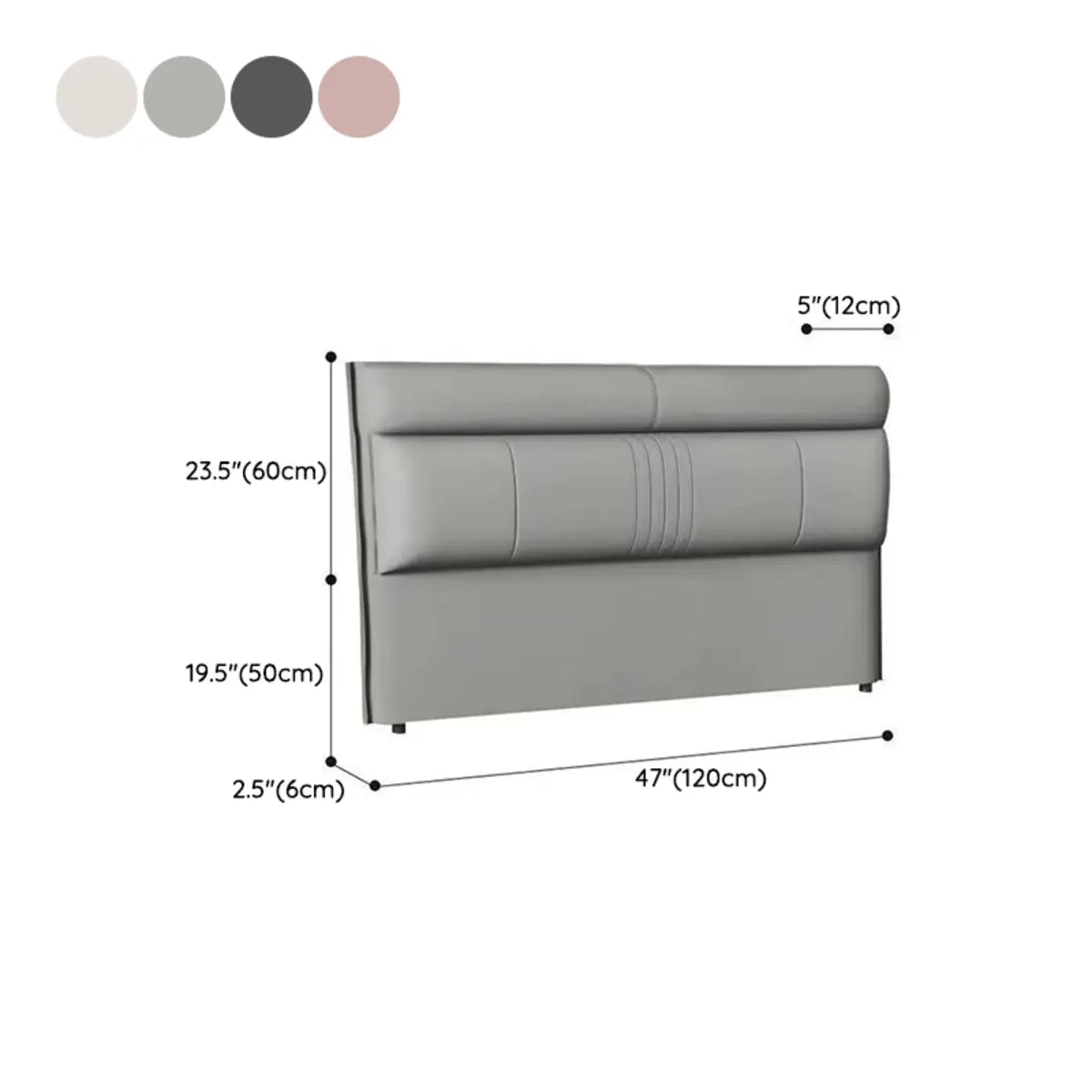 Light Gray Upholstered Wingback Headboard with Legs 