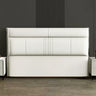 Light Gray Upholstered Wingback Headboard with Legs Image - 2