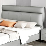 Light Gray Upholstered Wingback Headboard with Legs Image - 4