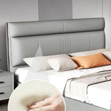 Light Gray Upholstered Wingback Headboard with Legs Image - 8