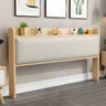 Light Gray Upholstered Wooden Frame Headboard with Legs Image - 2