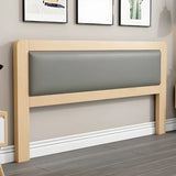 Light Gray Upholstered Wooden Frame Headboard with Legs Image - 3