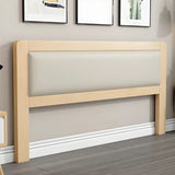 Light Gray Upholstered Wooden Frame Headboard with Legs Image - 4