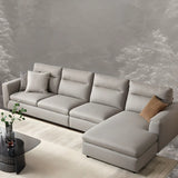 Light Gray Water Resistant Tech Cloth Left Sofa Chaise Image - 4