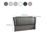 Light Gray Wooden Frame Upholstered Wingback Headboard #size