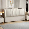 Light Gray Wooden Frame Upholstered Wingback Headboard Image - 3