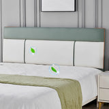 Light Khaki Tufted Rectangular Upholstered Headboard Image - 4