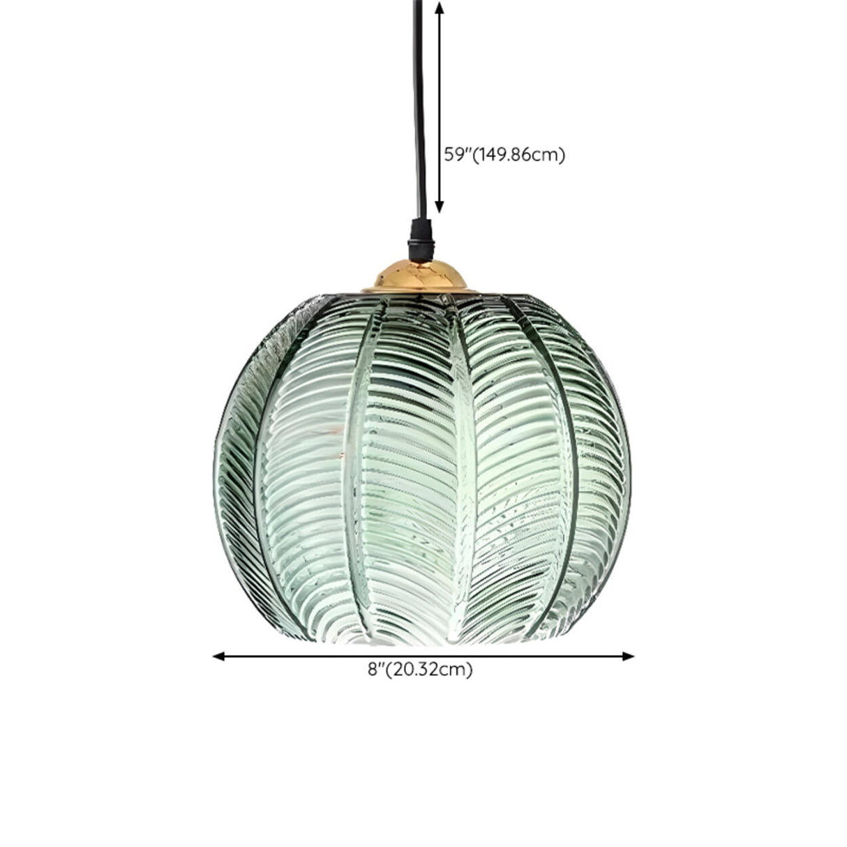 Lime Green Textured Clear Glass Ball Pendant Light Image - 11