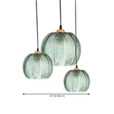 Lime Green Textured Clear Glass Ball Pendant Light Image - 13