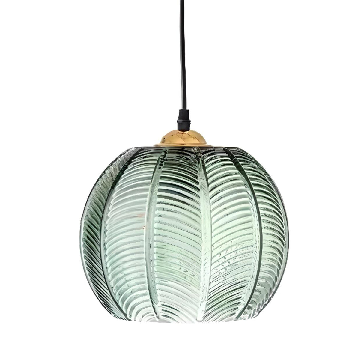 Lime Green Textured Clear Glass Ball Pendant Light Image - 6