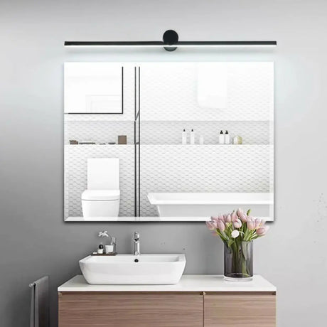 Linear Modern Black Wall Mounted LED Vanity Light Image - 2