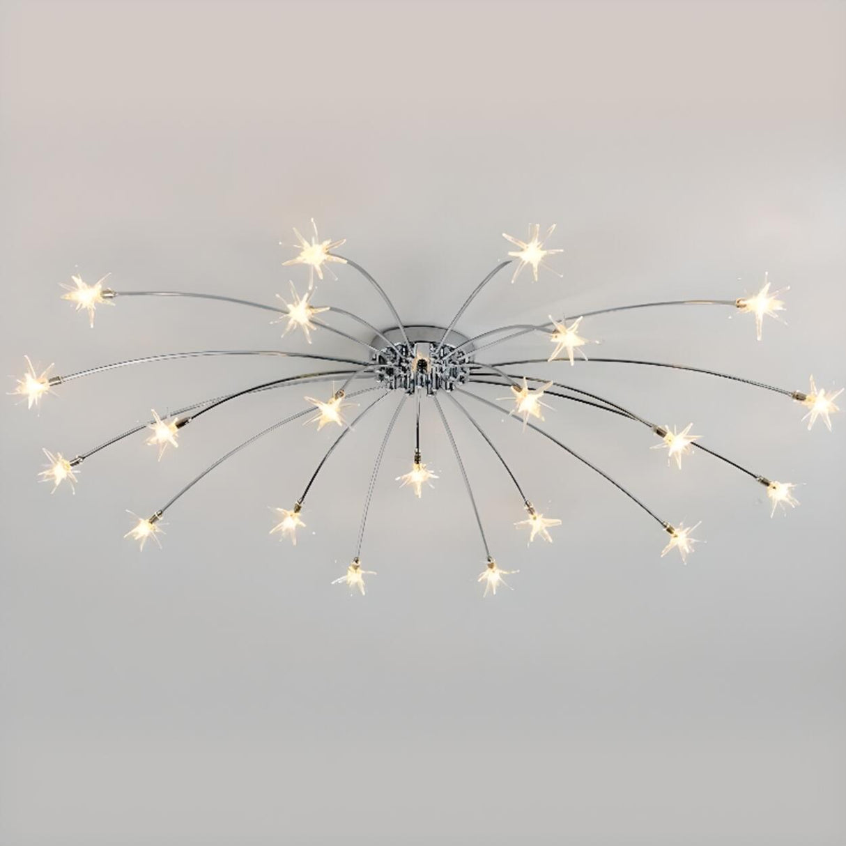 Living Room 21-Light Starburst Semi-Flush Mount Light Image - 8