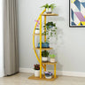 Living Room 4 Tiers Curved Wooden Storage Plant Stand Image - 15