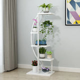 Living Room 4 Tiers Curved Wooden Storage Plant Stand Image - 19