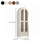 Living Room Arched Glass Storage Display Cabinet White Image - 14