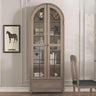 Living Room Arched Glass Storage Display Cabinet White Image - 6