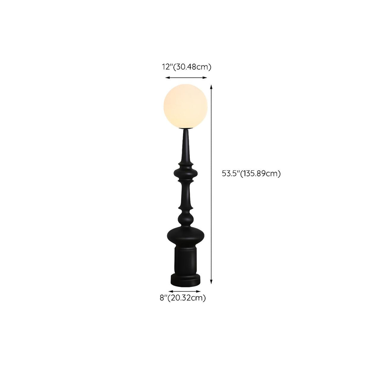 Living Room Artistic Black Roman Column Floor Light 